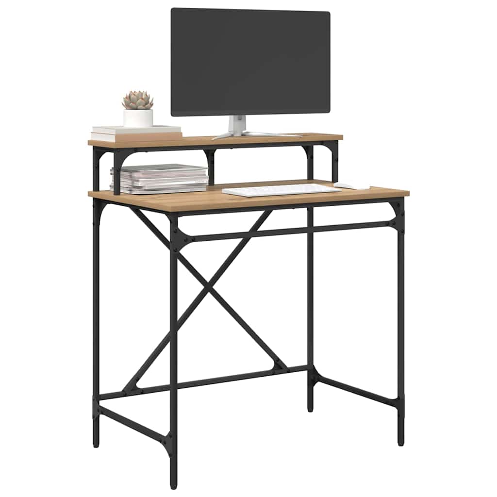 Bureau Artisan Eiken 80 x 50 x 90 cm Bewerkt hout is nu te koop bij PeponiXL, paradijselijk wonen!