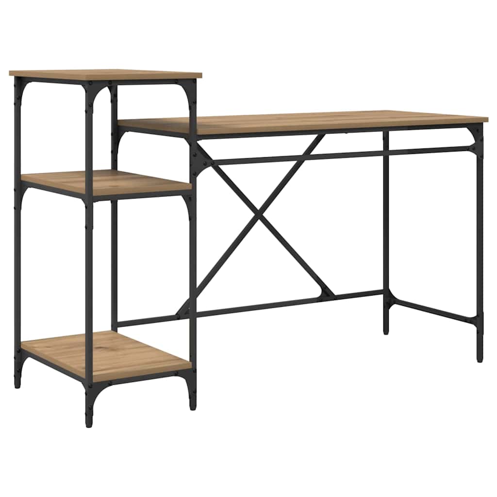 Bureau Artisan Eiken 135 x 50 x 90 cm Bewerkt hout is nu te koop bij PeponiXL, paradijselijk wonen!