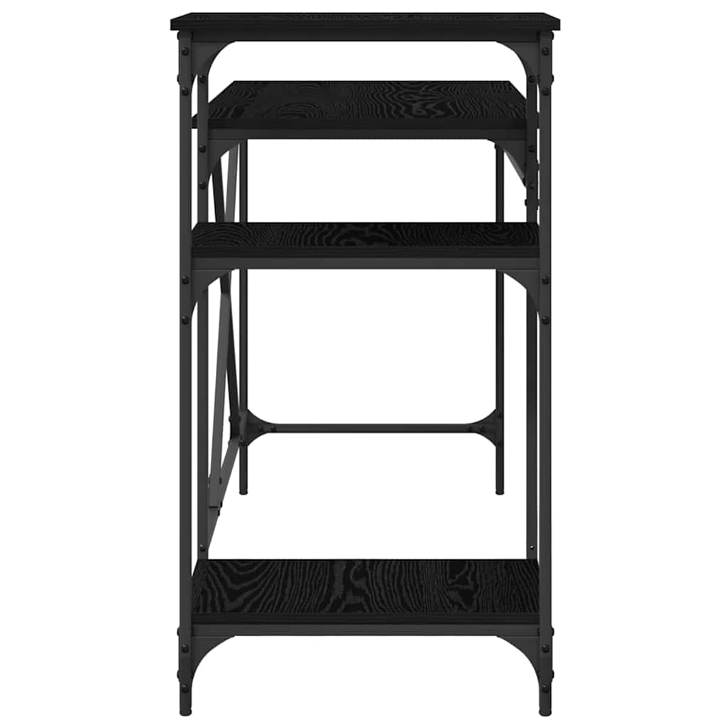 Bureau Zwart Eiken 135 x 50 x 90 cm Bewerkt hout is nu te koop bij PeponiXL, paradijselijk wonen!