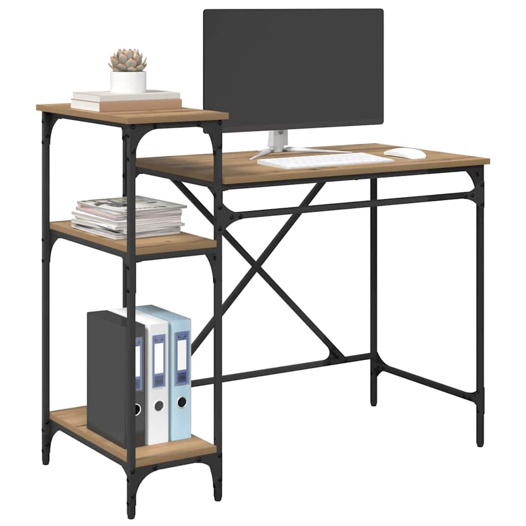 Bureau Artisan Eiken 105 x 50 x 90 cm Bewerkt hout is nu te koop bij PeponiXL, paradijselijk wonen!