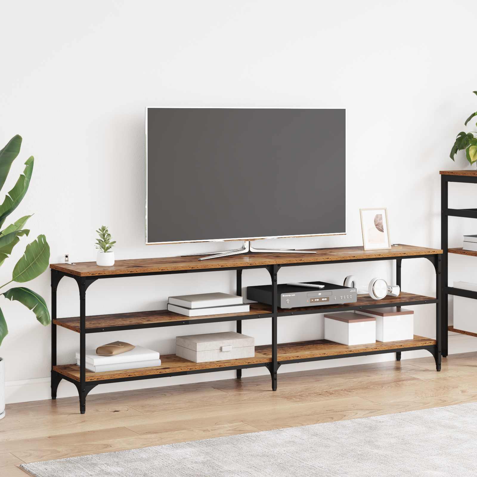 TV-kast Oud Hout 160 x 30 x 50 cm Gemonteerd hout en ijzer is nu te koop bij PeponiXL, paradijselijk wonen!