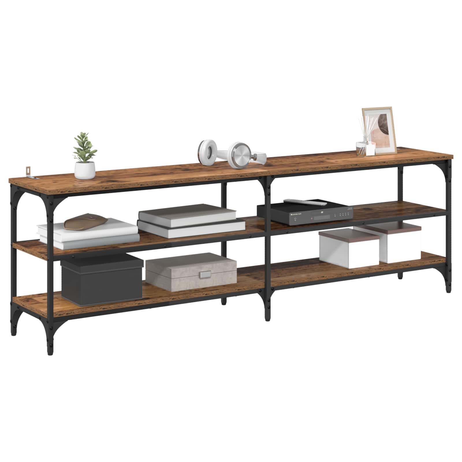 TV-kast Oud Hout 160 x 30 x 50 cm Gemonteerd hout en ijzer is nu te koop bij PeponiXL, paradijselijk wonen!
