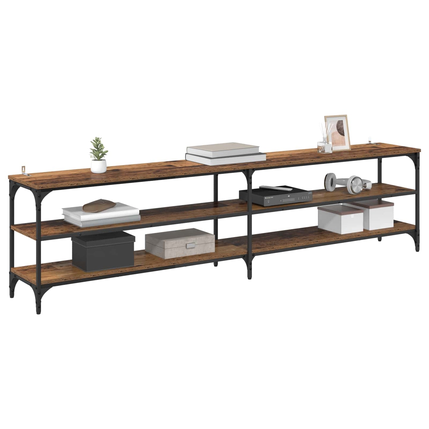 TV-kast Oud Hout 200 x 30 x 50 cm Gemonteerd hout en ijzer is nu te koop bij PeponiXL, paradijselijk wonen!