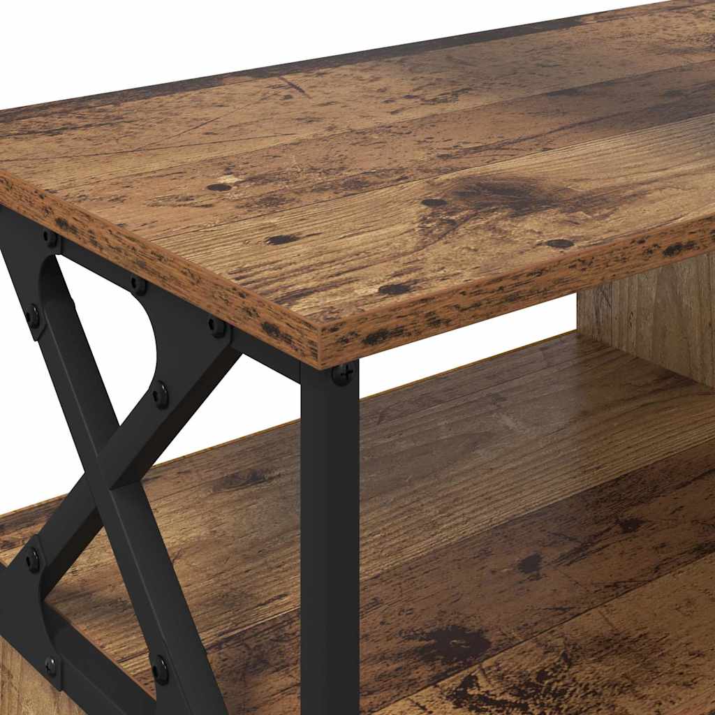 TV-kast Oud Hout 90 x 33 x 45 cm Engineered hout en staal is nu te koop bij PeponiXL, paradijselijk wonen!
