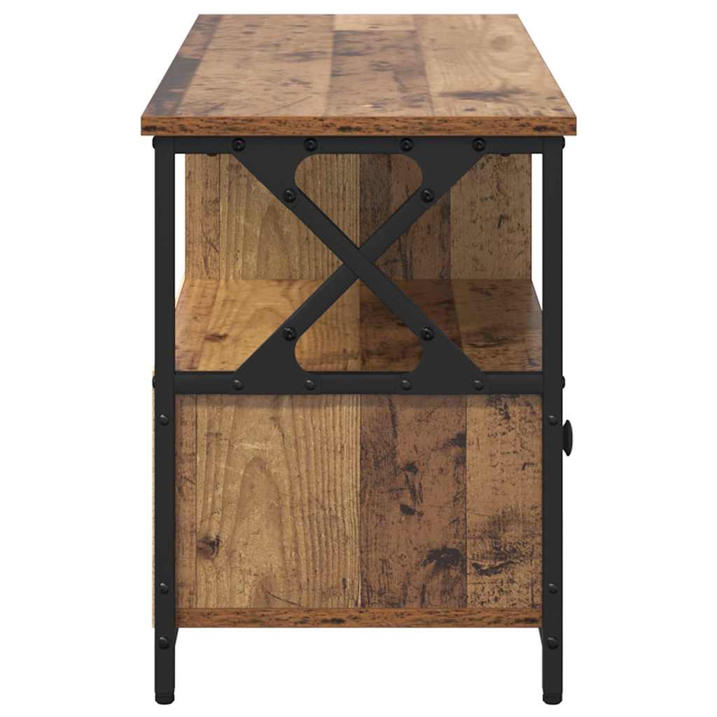 TV-kast Oud Hout 90 x 33 x 45 cm Engineered hout en staal is nu te koop bij PeponiXL, paradijselijk wonen!