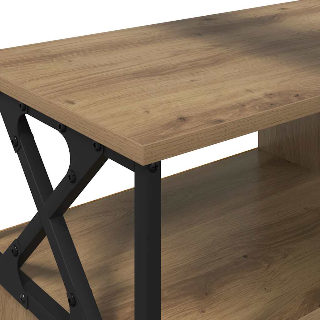 TV-kast Artisan Eiken 90 x 33 x 45 cm Engineered hout en staal is nu te koop bij PeponiXL, paradijselijk wonen!