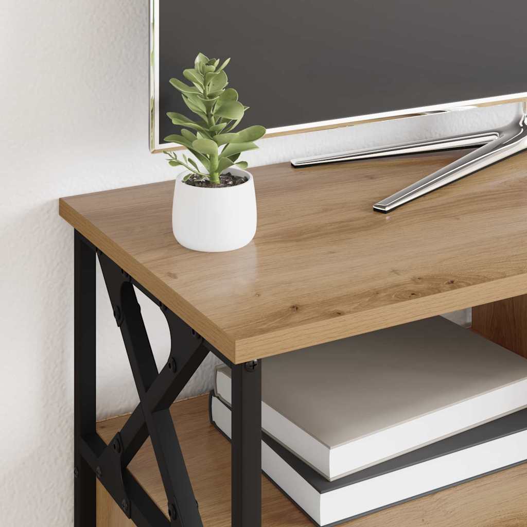 TV-kast Artisan Eiken 90 x 33 x 45 cm Engineered hout en staal is nu te koop bij PeponiXL, paradijselijk wonen!