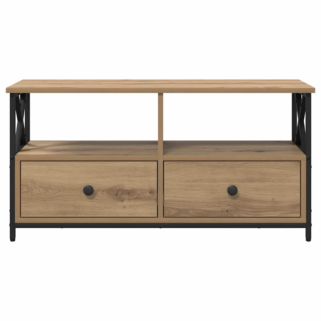 TV-kast Artisan Eiken 90 x 33 x 45 cm Engineered hout en staal is nu te koop bij PeponiXL, paradijselijk wonen!