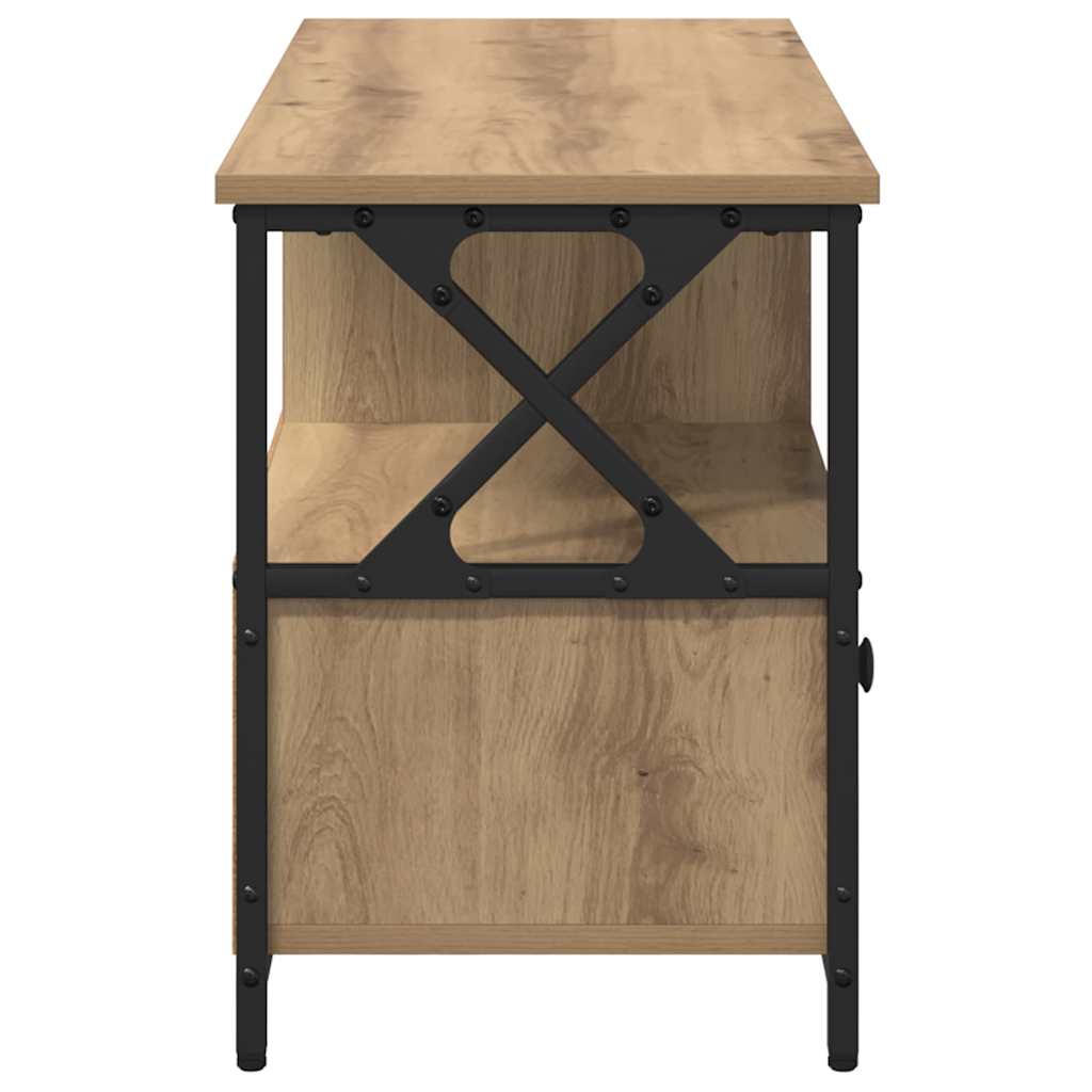 TV-kast Artisan Eiken 90 x 33 x 45 cm Engineered hout en staal is nu te koop bij PeponiXL, paradijselijk wonen!