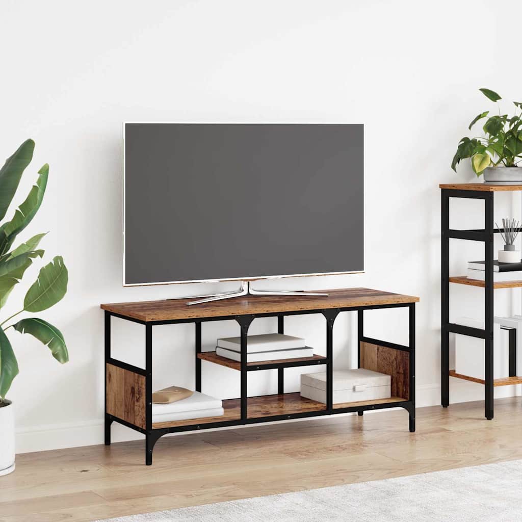 TV-kast Oud Hout 100 x 35 x 45 cm Gemonteerd hout en ijzer is nu te koop bij PeponiXL, paradijselijk wonen!