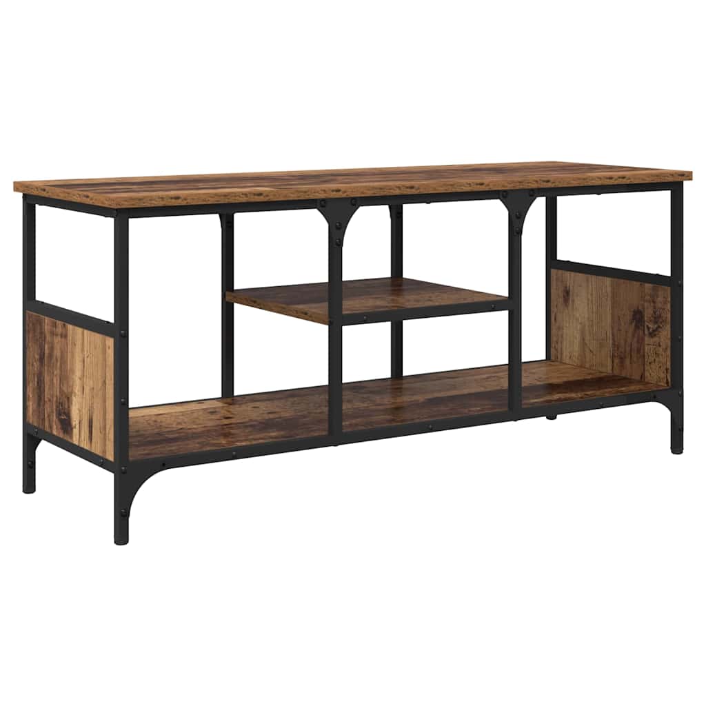 TV-kast Oud Hout 100 x 35 x 45 cm Gemonteerd hout en ijzer is nu te koop bij PeponiXL, paradijselijk wonen!