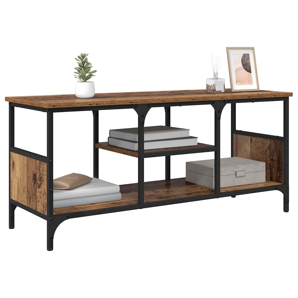 TV-kast Oud Hout 100 x 35 x 45 cm Gemonteerd hout en ijzer is nu te koop bij PeponiXL, paradijselijk wonen!