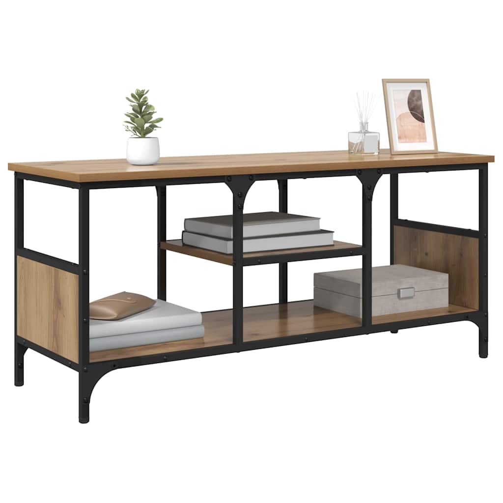 TV-kast Artisan Eiken 100 x 35 x 45 cm Gemonteerd hout en ijzer is nu te koop bij PeponiXL, paradijselijk wonen!