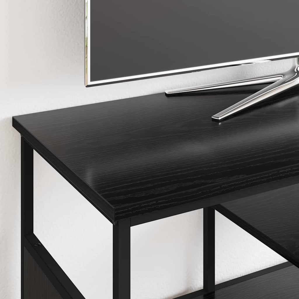 TV-kast Zwart Eiken 100 x 35 x 45 cm Gemonteerd hout en ijzer is nu te koop bij PeponiXL, paradijselijk wonen!