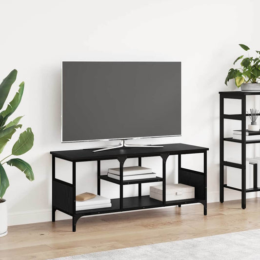 TV-kast Zwart Eiken 100 x 35 x 45 cm Gemonteerd hout en ijzer is nu te koop bij PeponiXL, paradijselijk wonen!