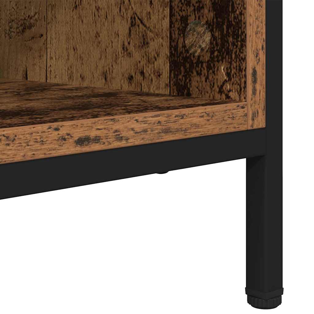 Schoenenkast Oud Hout 131 x 35 x 50 cm Gemonteerd hout en ijzer is nu te koop bij PeponiXL, paradijselijk wonen!