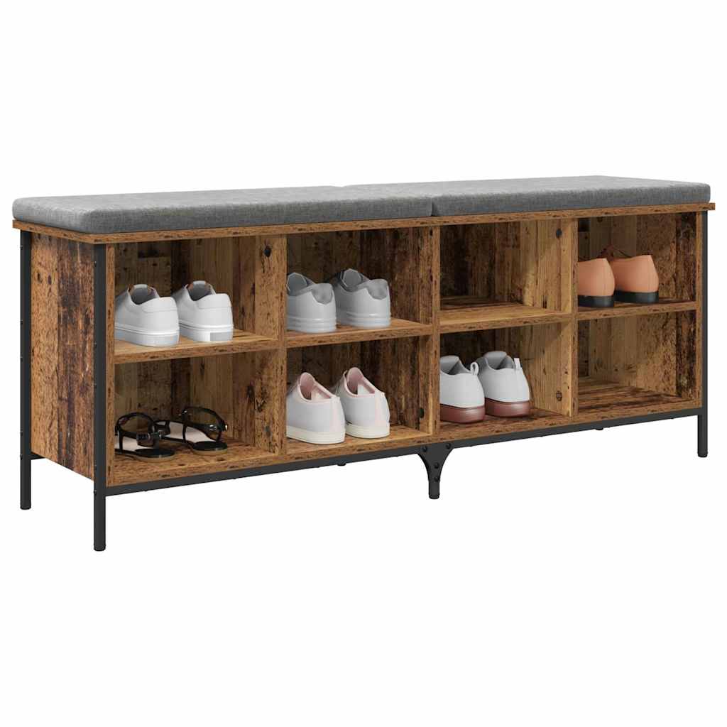 Schoenenkast Oud Hout 131 x 35 x 50 cm Gemonteerd hout en ijzer is nu te koop bij PeponiXL, paradijselijk wonen!