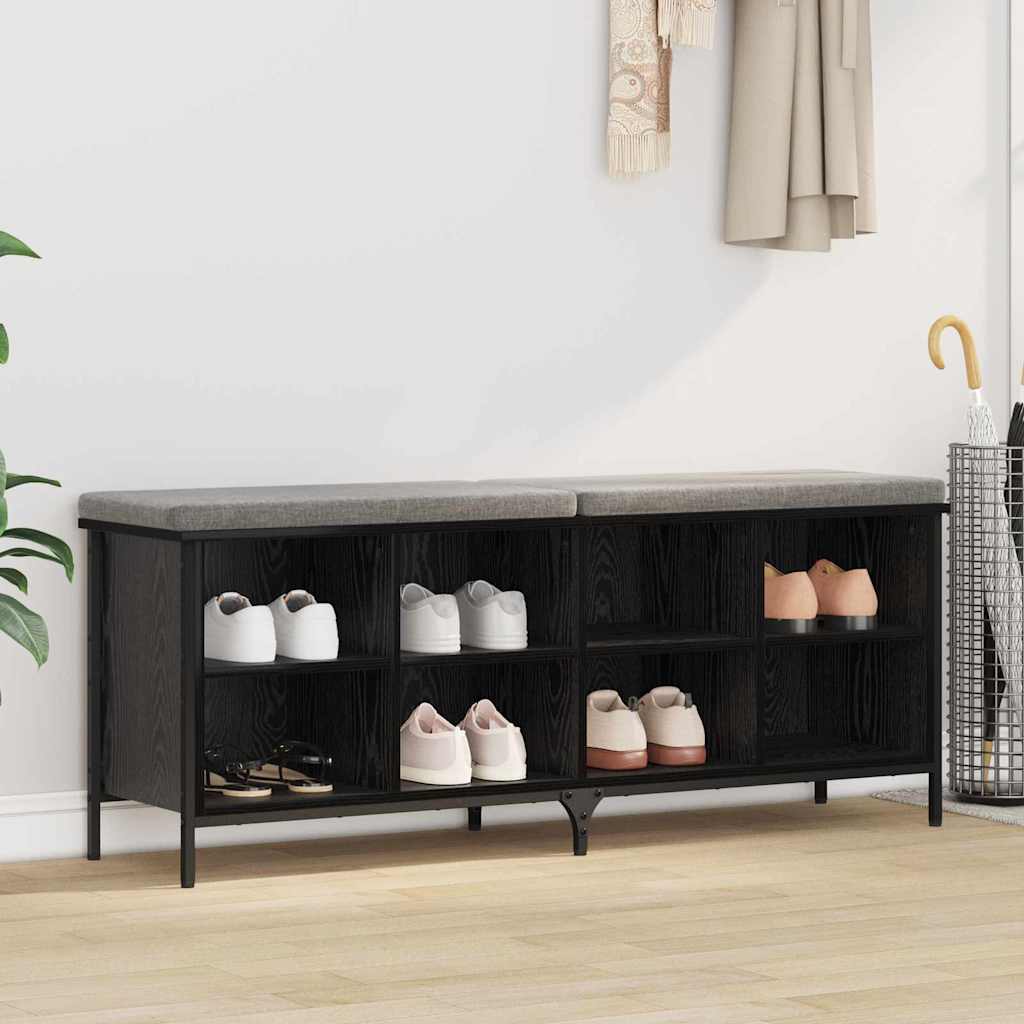 Schoenenkast met plank met opslag Zwart Eiken 131 x 35 x 50 cm is nu te koop bij PeponiXL, paradijselijk wonen!