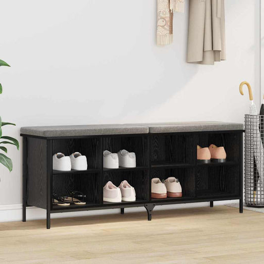Schoenenkast met plank met opslag Zwart Eiken 131 x 35 x 50 cm is nu te koop bij PeponiXL, paradijselijk wonen!