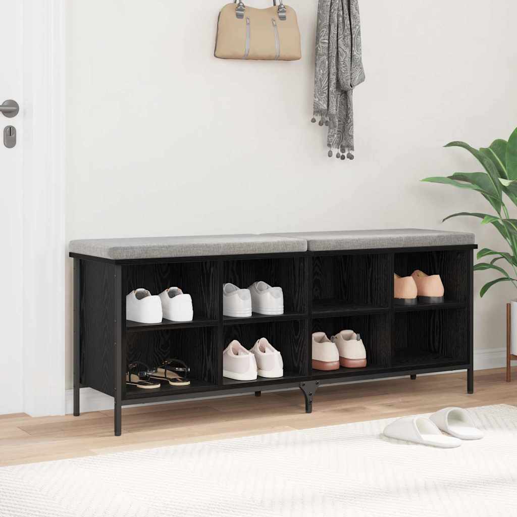 Schoenenkast met plank met opslag Zwart Eiken 131 x 35 x 50 cm is nu te koop bij PeponiXL, paradijselijk wonen!