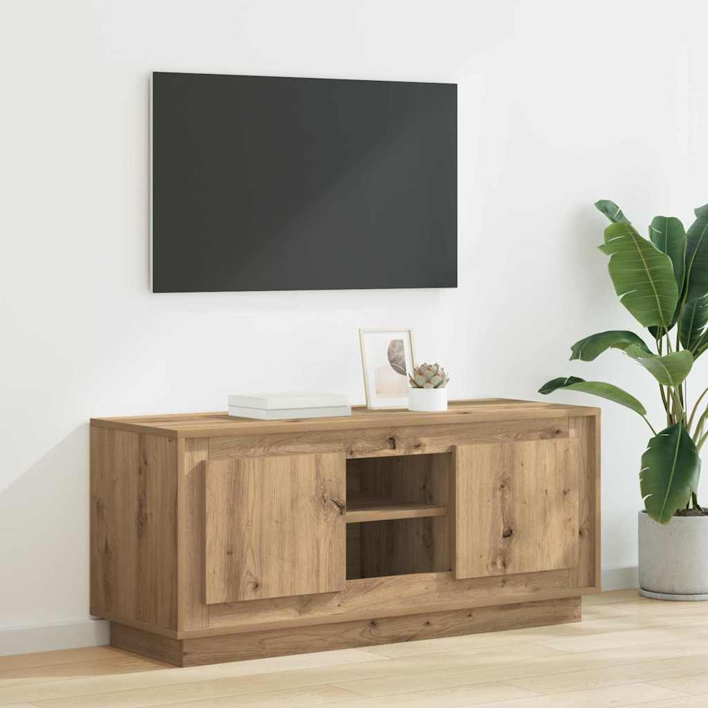 TV-kast Artisan Eiken 102 x 35 x 45 cm Bewerkt hout is nu te koop bij PeponiXL, paradijselijk wonen!