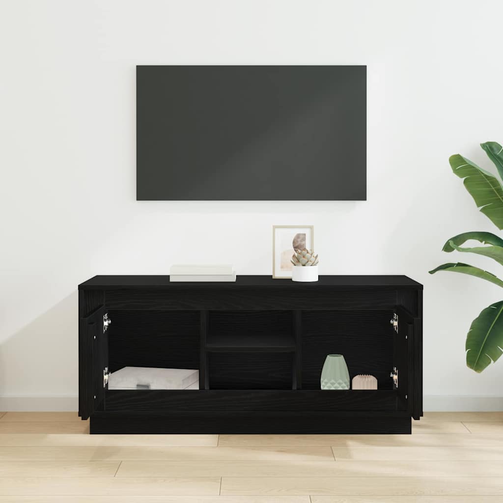 TV-kast Zwart Eiken 102 x 35 x 45 cm Bewerkt hout is nu te koop bij PeponiXL, paradijselijk wonen!