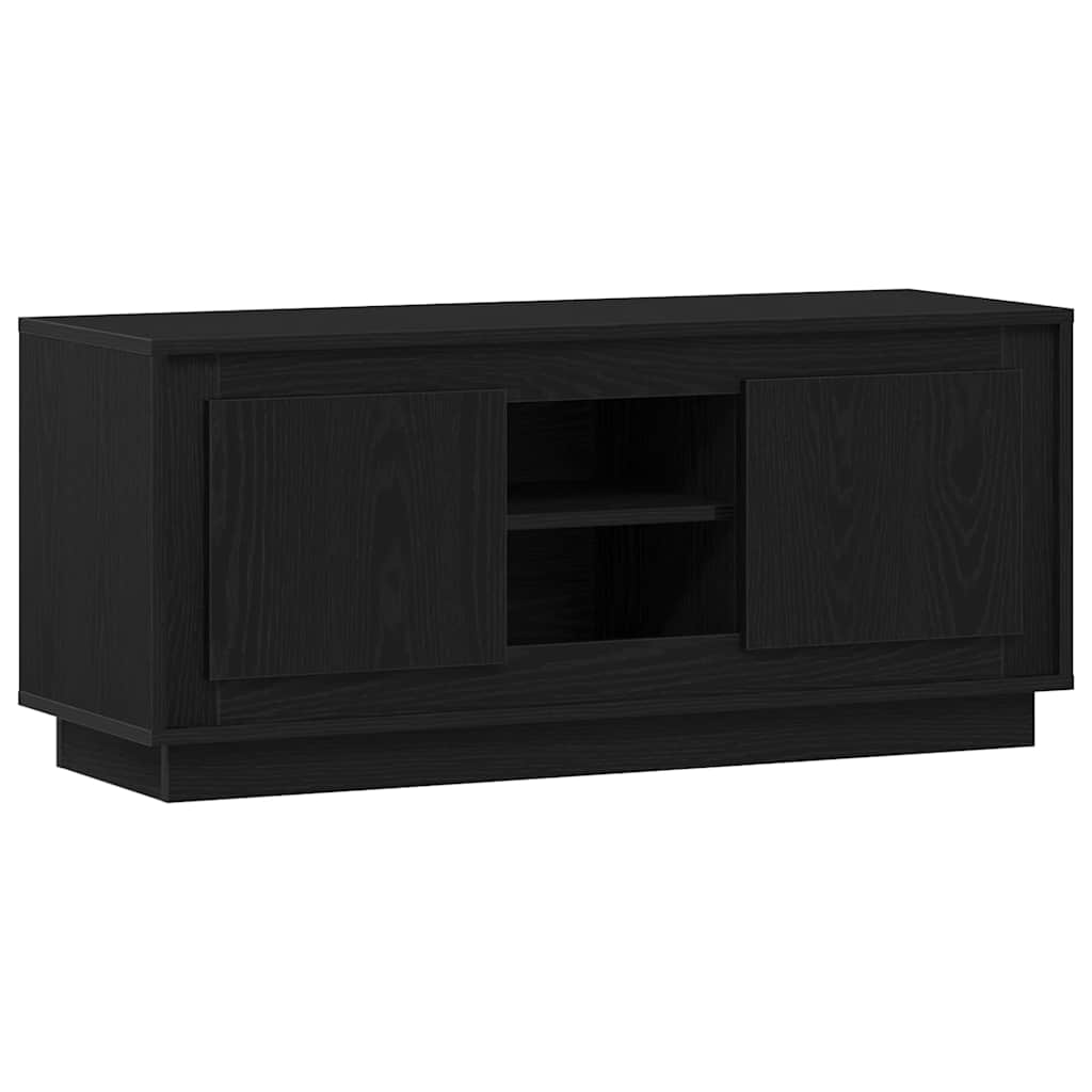 TV-kast Zwart Eiken 102 x 35 x 45 cm Bewerkt hout is nu te koop bij PeponiXL, paradijselijk wonen!