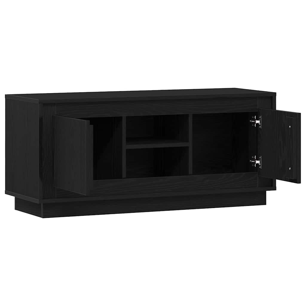 TV-kast Zwart Eiken 102 x 35 x 45 cm Bewerkt hout is nu te koop bij PeponiXL, paradijselijk wonen!