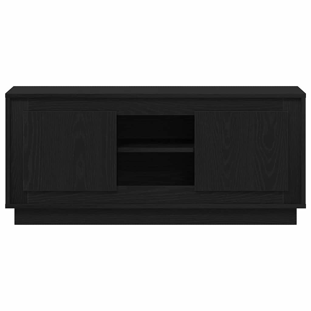 TV-kast Zwart Eiken 102 x 35 x 45 cm Bewerkt hout is nu te koop bij PeponiXL, paradijselijk wonen!