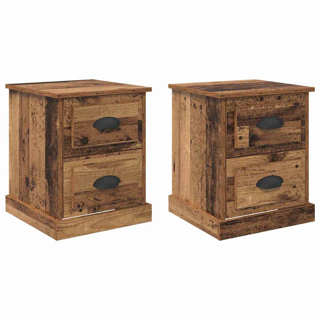 Nachtkastje 2 pcs Oudhout 39 x 39 x 47.5 cm Bewerkt hout is nu te koop bij PeponiXL, paradijselijk wonen!