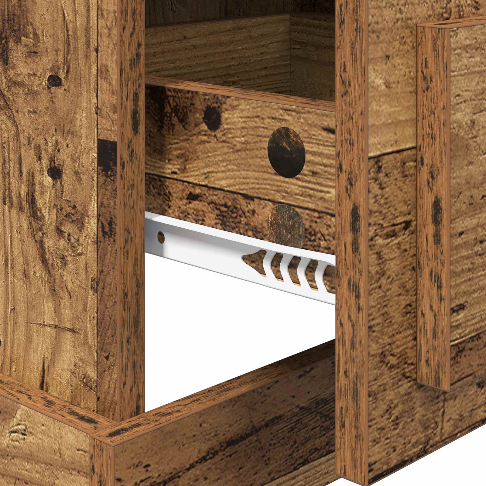Nachtkastje met lade Oud Hout 39 x 39 x 67,5 cm Bewerkt hout is nu te koop bij PeponiXL, paradijselijk wonen!