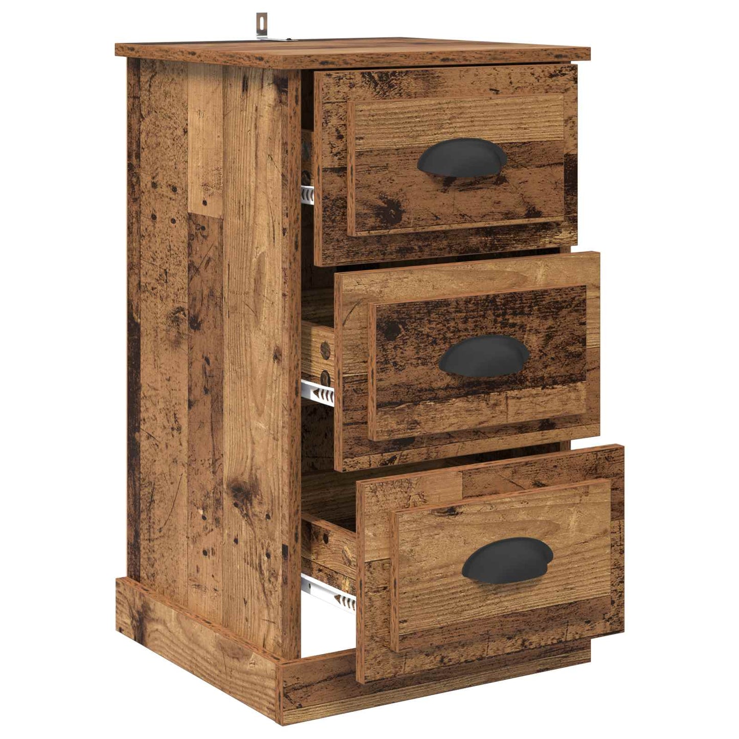 Nachtkastje met lade Oud Hout 39 x 39 x 67,5 cm Bewerkt hout is nu te koop bij PeponiXL, paradijselijk wonen!
