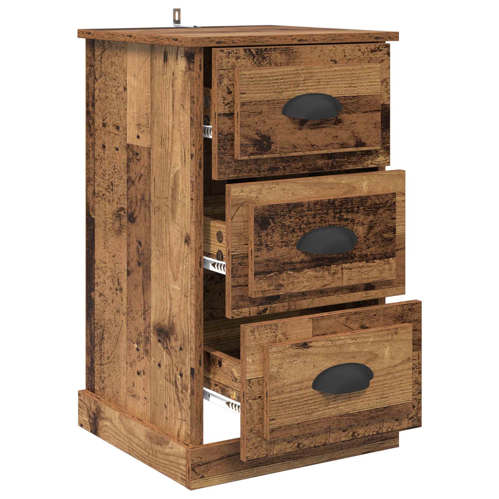 Nachtkastje met lade Oud Hout 39 x 39 x 67,5 cm Bewerkt hout is nu te koop bij PeponiXL, paradijselijk wonen!