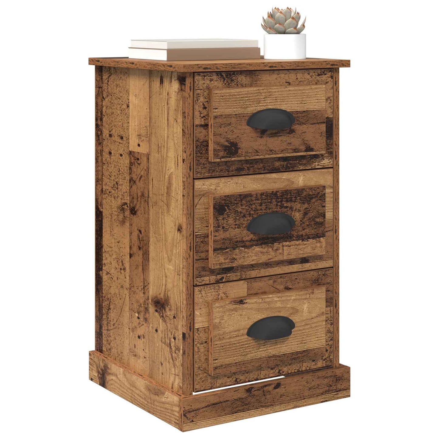 Nachtkastje met lade Oud Hout 39 x 39 x 67,5 cm Bewerkt hout is nu te koop bij PeponiXL, paradijselijk wonen!