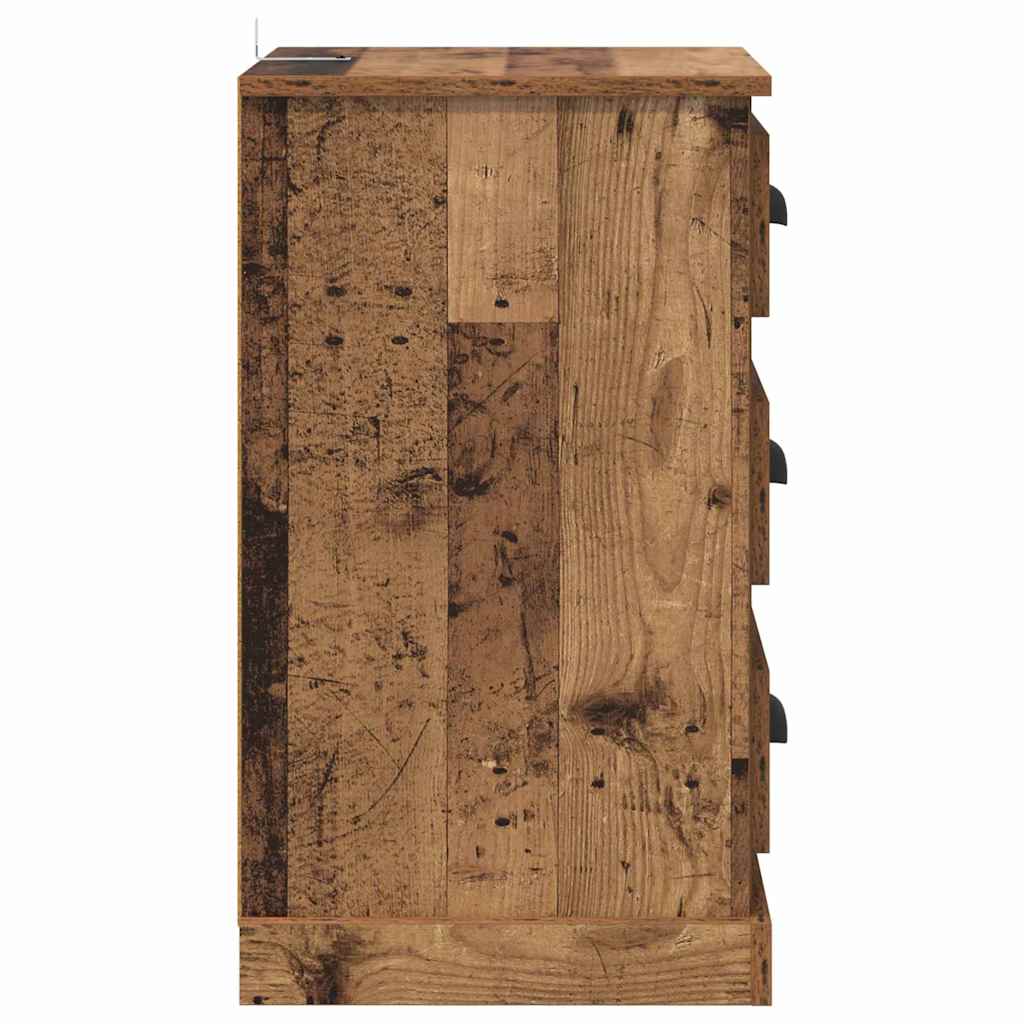 Nachtkastje met lade Oud Hout 39 x 39 x 67,5 cm Bewerkt hout is nu te koop bij PeponiXL, paradijselijk wonen!