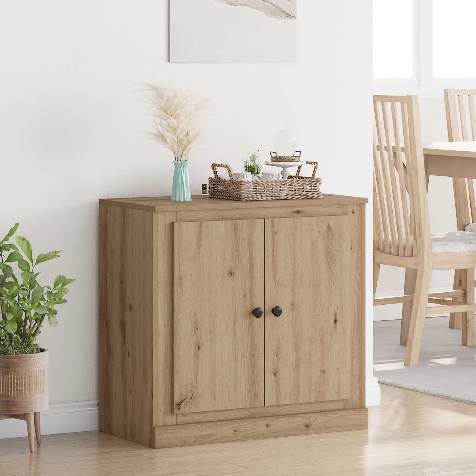 Dressoir 70 x 35,5 x 67,5 cm Artisan Eiken Bewerkt hout is nu te koop bij PeponiXL, paradijselijk wonen!
