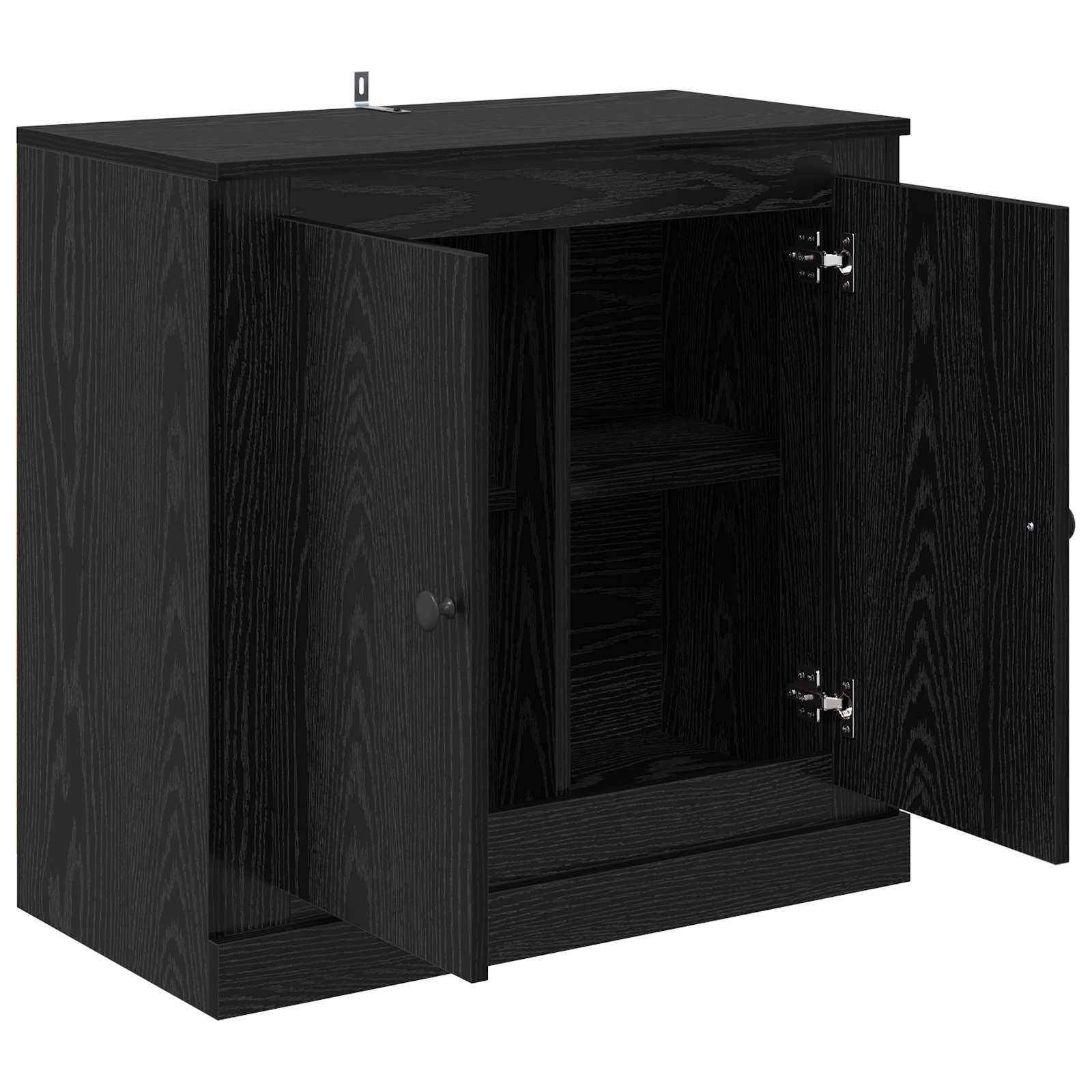 Dressoir Zwart Eiken 70 x 35,5 x 67,5 cm Bewerkt hout is nu te koop bij PeponiXL, paradijselijk wonen!