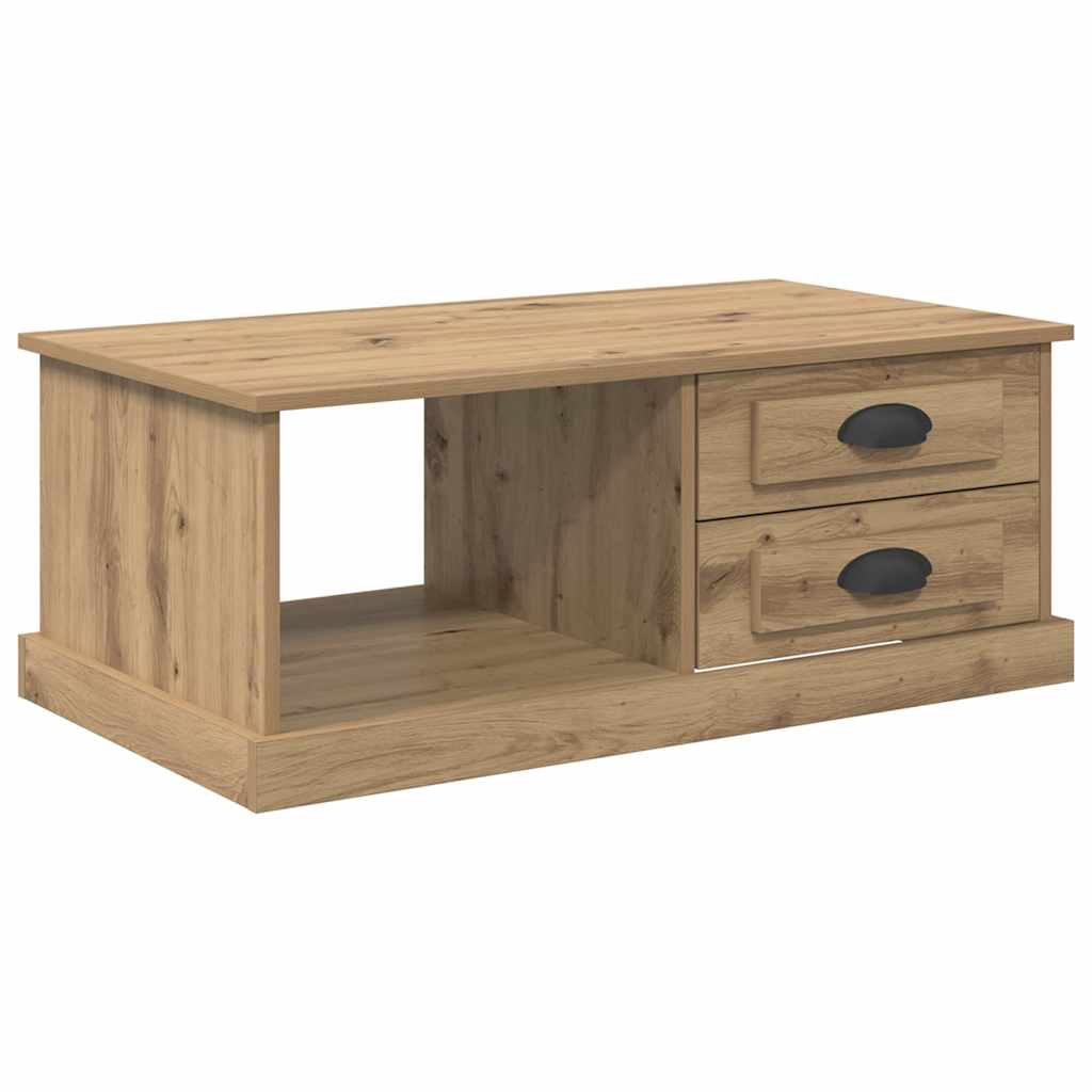 Salontafel met lade Artisan Eiken 90 x 50 x 35 cm Bewerkt hout is nu te koop bij PeponiXL, paradijselijk wonen!