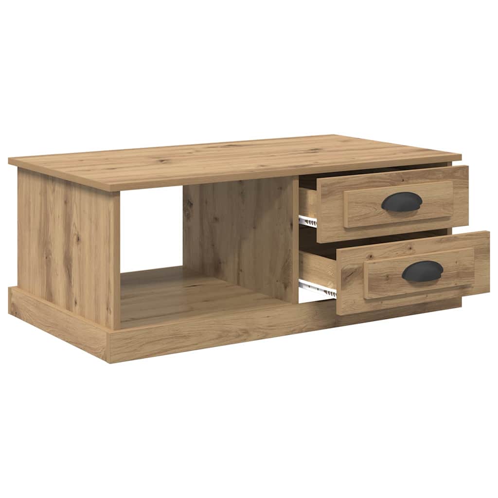 Salontafel met lade Artisan Eiken 90 x 50 x 35 cm Bewerkt hout is nu te koop bij PeponiXL, paradijselijk wonen!
