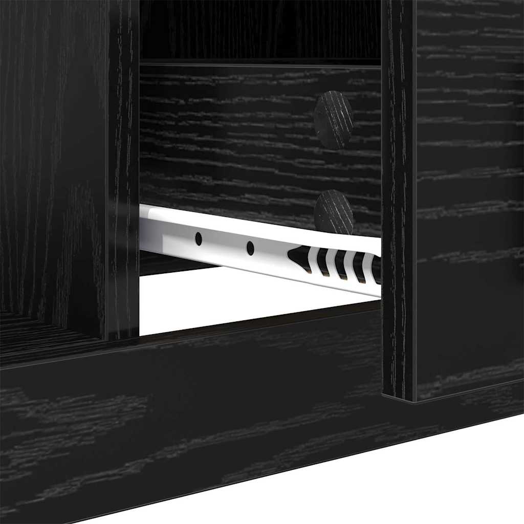 Salontafel met lade Zwart Eiken 90 x 50 x 35 cm Bewerkt hout is nu te koop bij PeponiXL, paradijselijk wonen!