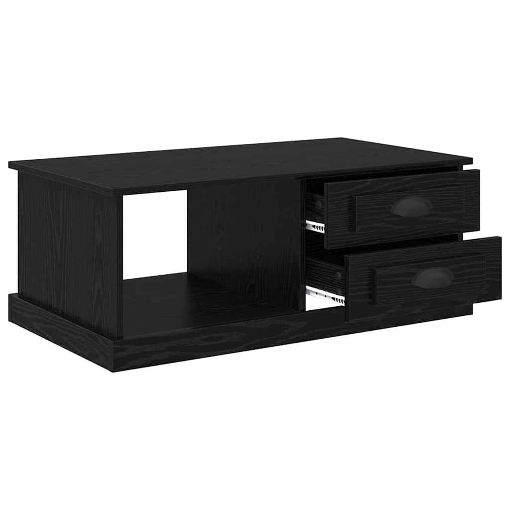 Salontafel met lade Zwart Eiken 90 x 50 x 35 cm Bewerkt hout is nu te koop bij PeponiXL, paradijselijk wonen!