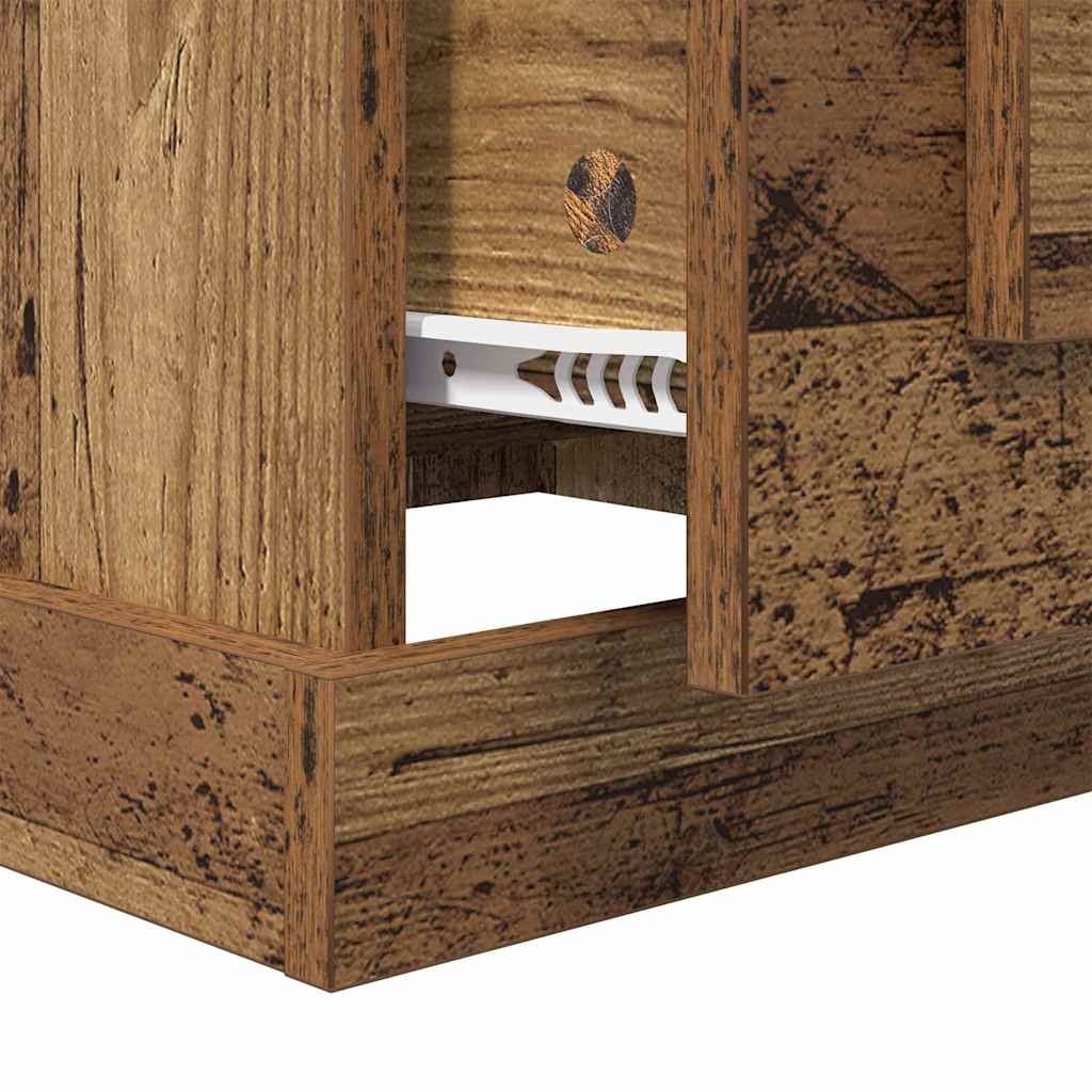 Salontafel met lade Oud Hout 50 x 50 x 35 cm Bewerkt hout is nu te koop bij PeponiXL, paradijselijk wonen!