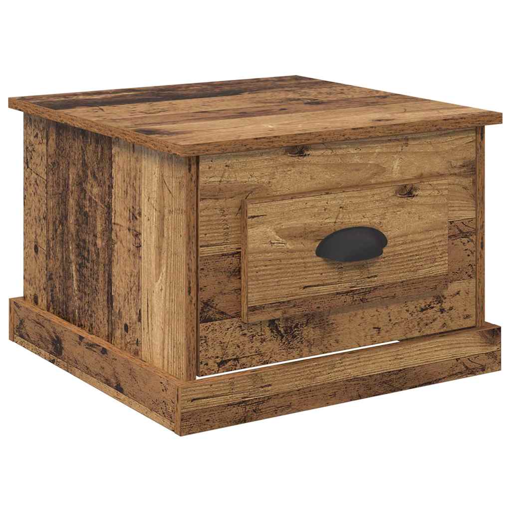 Salontafel met lade Oud Hout 50 x 50 x 35 cm Bewerkt hout is nu te koop bij PeponiXL, paradijselijk wonen!