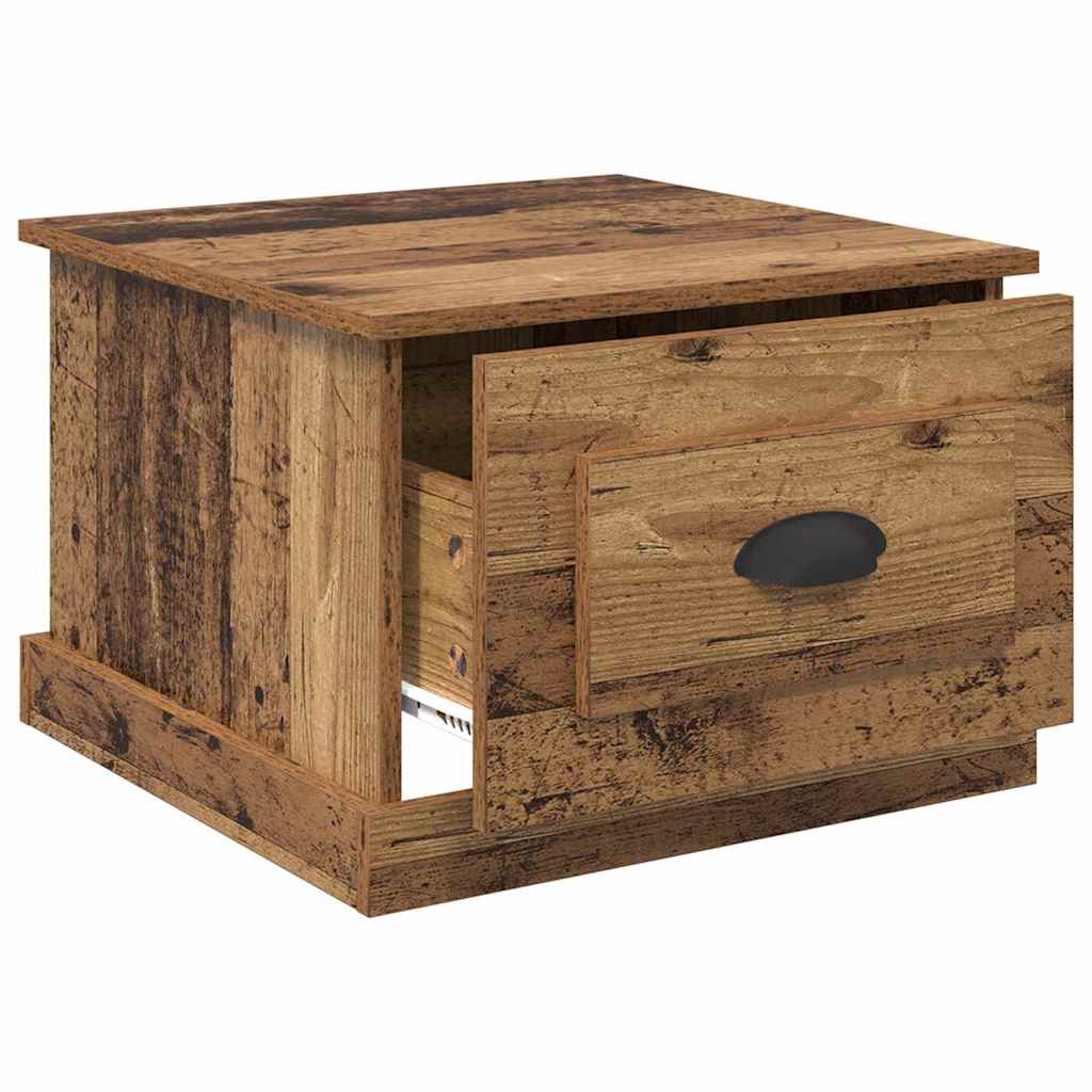 Salontafel met lade Oud Hout 50 x 50 x 35 cm Bewerkt hout is nu te koop bij PeponiXL, paradijselijk wonen!