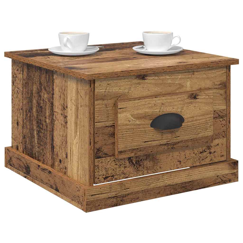Salontafel met lade Oud Hout 50 x 50 x 35 cm Bewerkt hout is nu te koop bij PeponiXL, paradijselijk wonen!