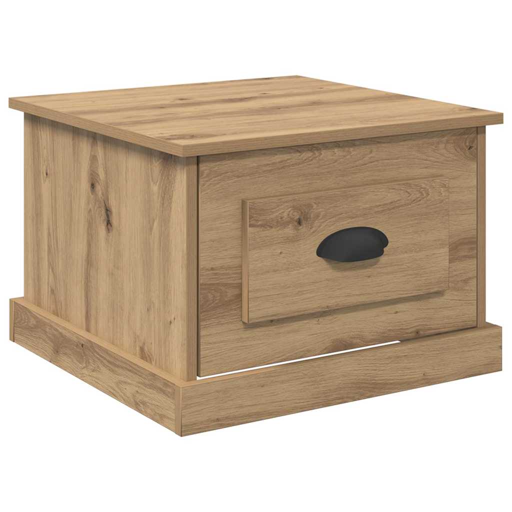 Salontafel met lade Artisan Eiken 50 x 50 x 35 cm Bewerkt hout is nu te koop bij PeponiXL, paradijselijk wonen!