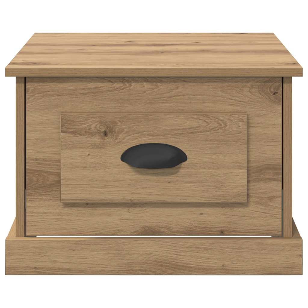Salontafel met lade Artisan Eiken 50 x 50 x 35 cm Bewerkt hout is nu te koop bij PeponiXL, paradijselijk wonen!
