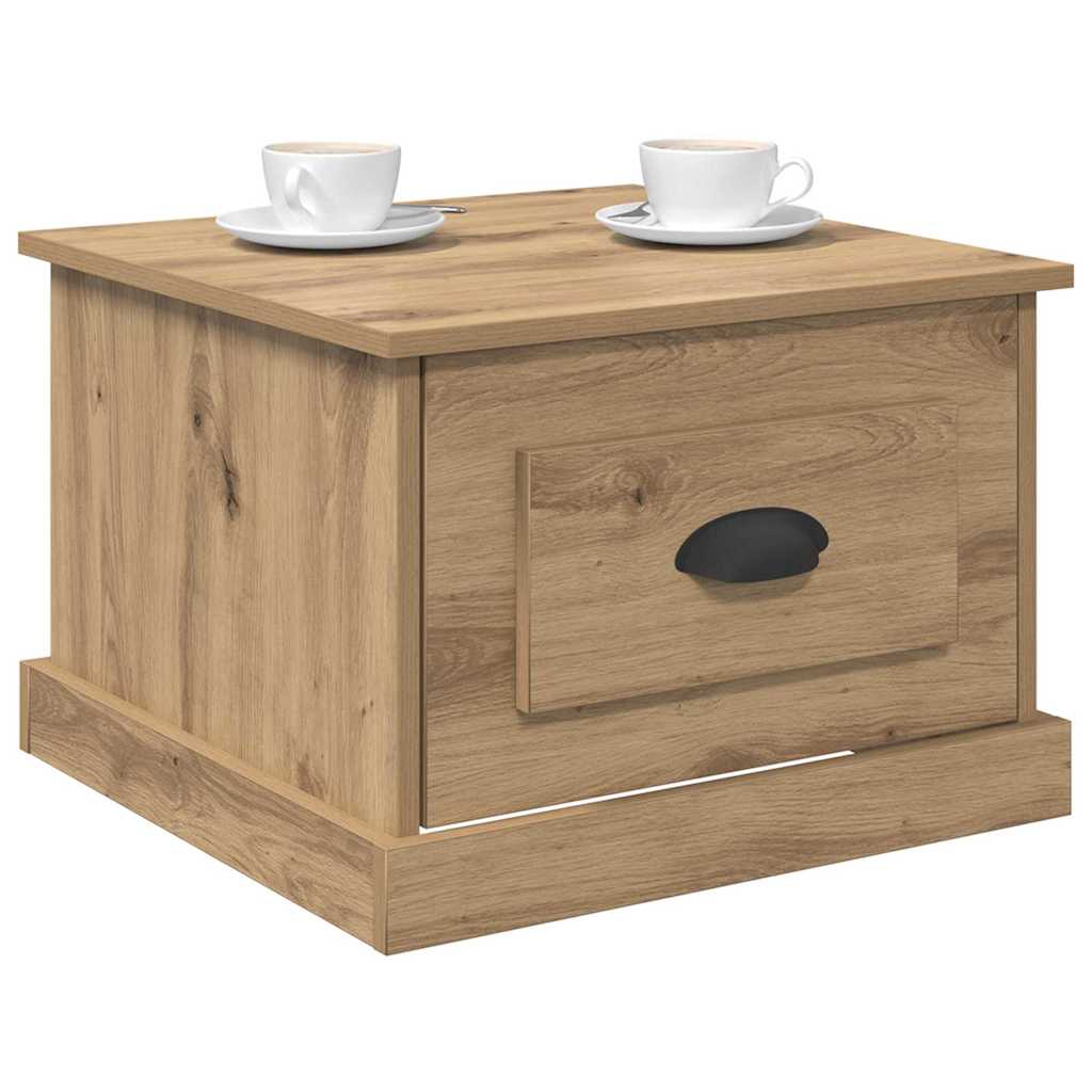 Salontafel met lade Artisan Eiken 50 x 50 x 35 cm Bewerkt hout is nu te koop bij PeponiXL, paradijselijk wonen!