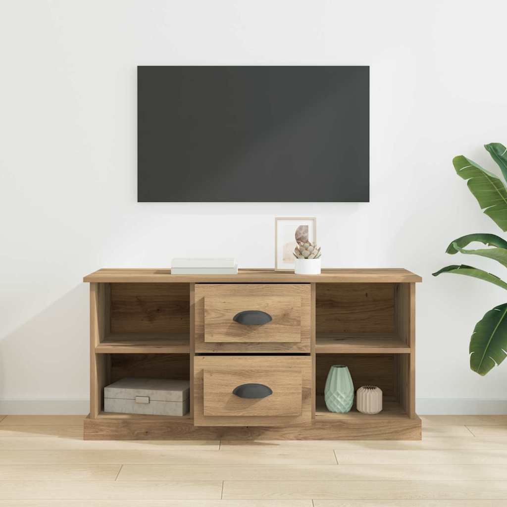 TV-kast met lade Artisan Eiken 99,5 x 35,5 x 48 cm Bewerkt hout is nu te koop bij PeponiXL, paradijselijk wonen!