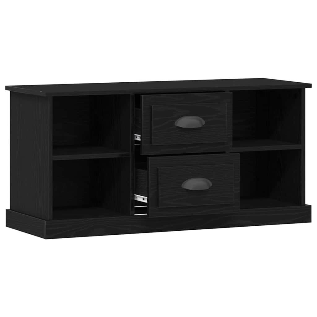 TV-kast met lade Zwart Eiken 99,5 x 35,5 x 48 cm Bewerkt hout is nu te koop bij PeponiXL, paradijselijk wonen!